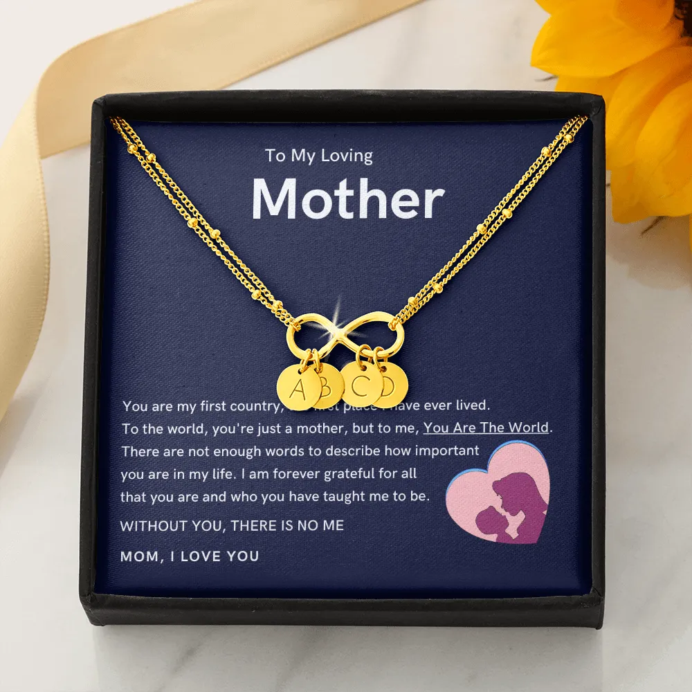 To My Loving Mother - Without You, There Is No Me Gold Infinity Bracelet (18k Gold Dipped)