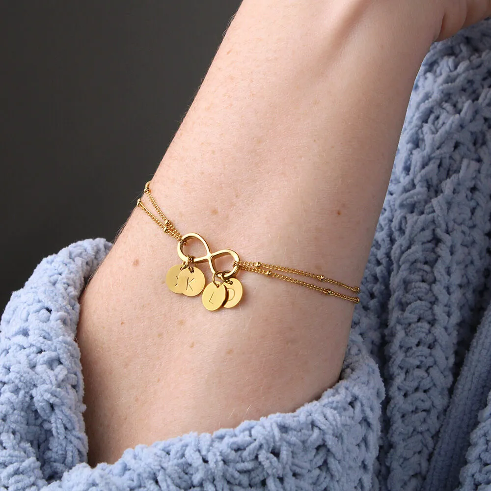 To My Loving Mother - Without You, There Is No Me Gold Infinity Bracelet (18k Gold Dipped)