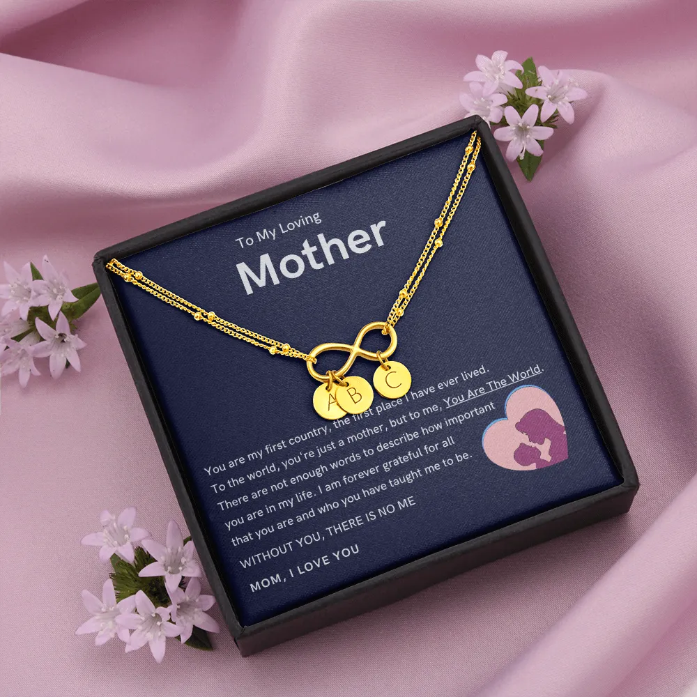 To My Loving Mother - Without You, There Is No Me Gold Infinity Bracelet (18k Gold Dipped)