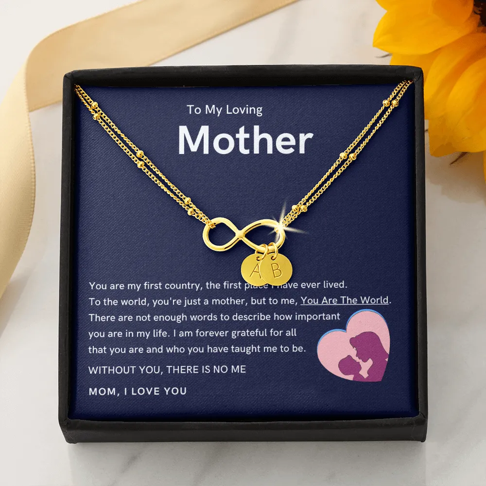 To My Loving Mother - Without You, There Is No Me Gold Infinity Bracelet (18k Gold Dipped)