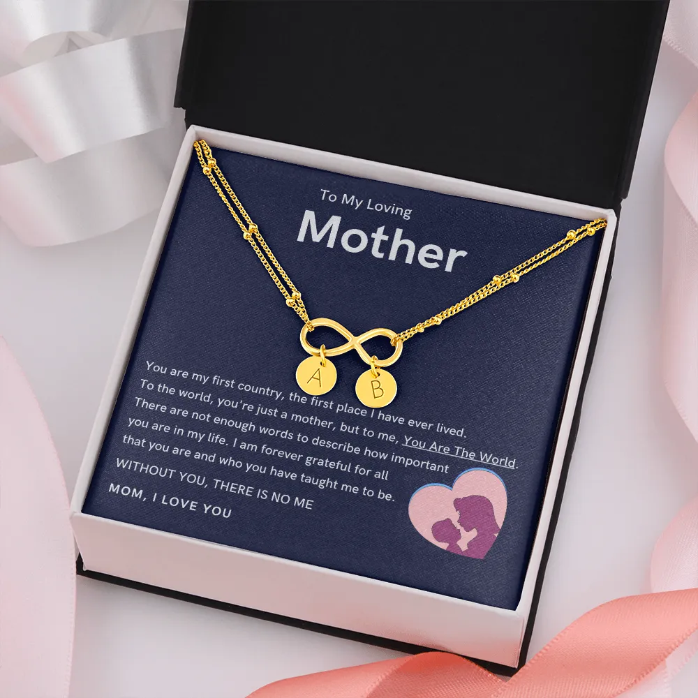 To My Loving Mother - Without You, There Is No Me Gold Infinity Bracelet (18k Gold Dipped)
