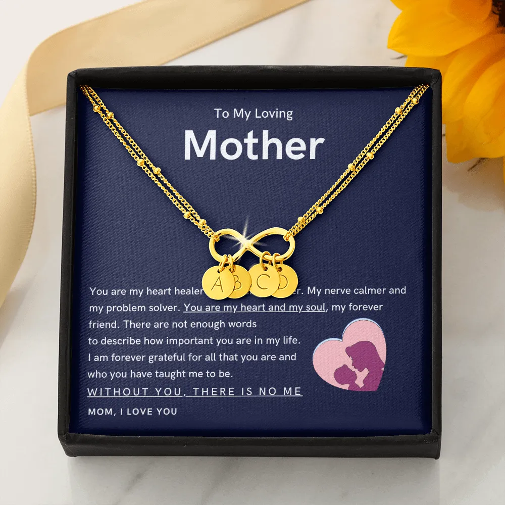 To My Loving Mother - You are my hear and my soul Gold Infinity Bracelet (18k Gold Dipped)