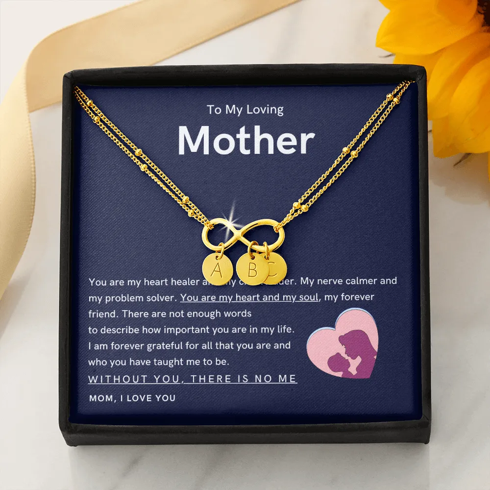 To My Loving Mother - You are my hear and my soul Gold Infinity Bracelet (18k Gold Dipped)
