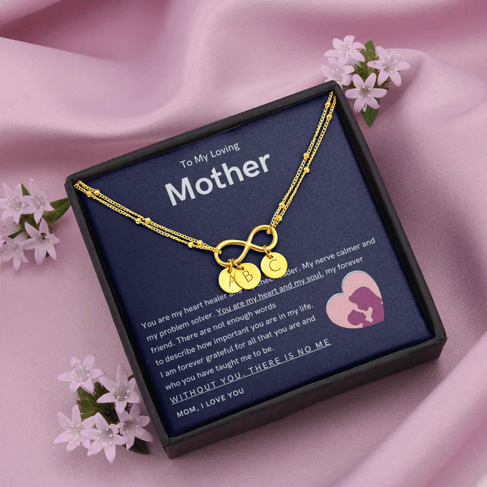 To My Loving Mother - You are my hear and my soul Gold Infinity Bracelet (18k Gold Dipped)