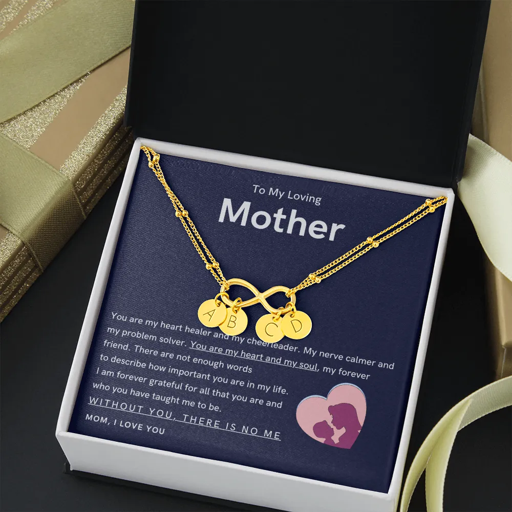 To My Loving Mother - You are my hear and my soul Gold Infinity Bracelet (18k Gold Dipped)