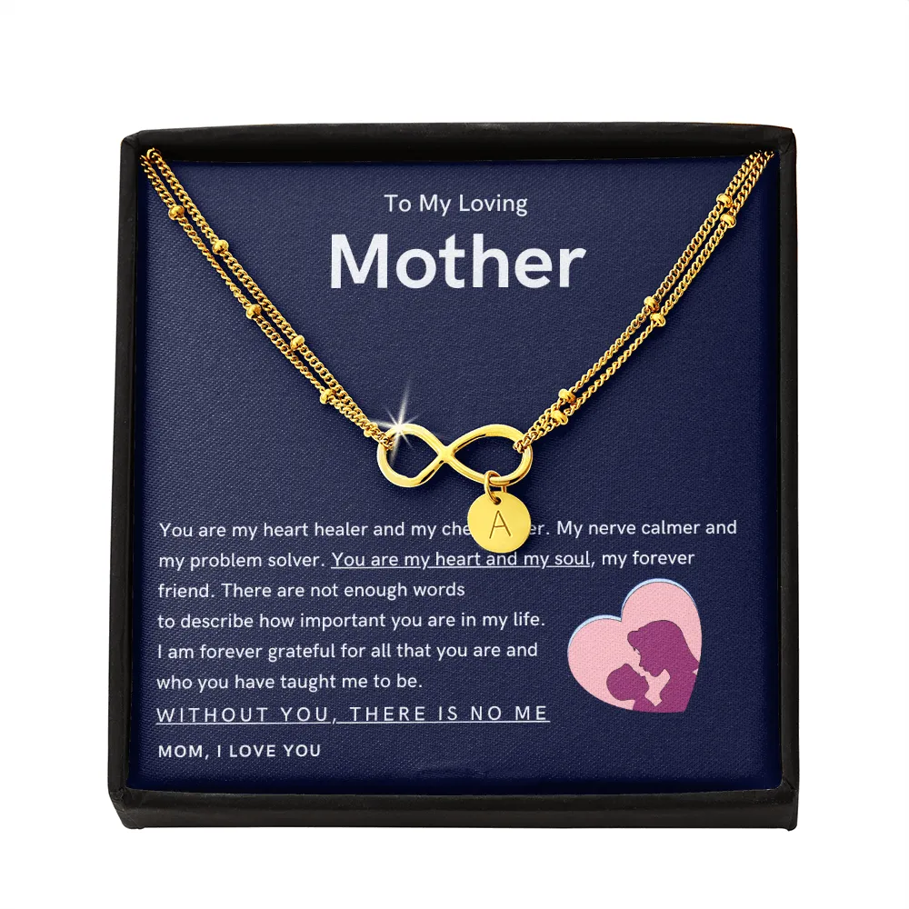 To My Loving Mother - You are my hear and my soul Gold Infinity Bracelet (18k Gold Dipped)