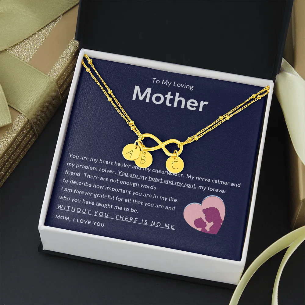 To My Loving Mother - You are my hear and my soul Gold Infinity Bracelet (18k Gold Dipped)