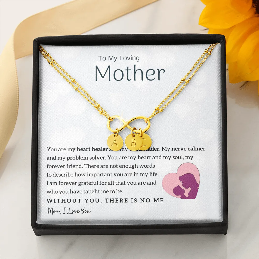 To My Loving Mother - You are my heart healer | Gold Infinity Bracelet (18k Gold Dipped)