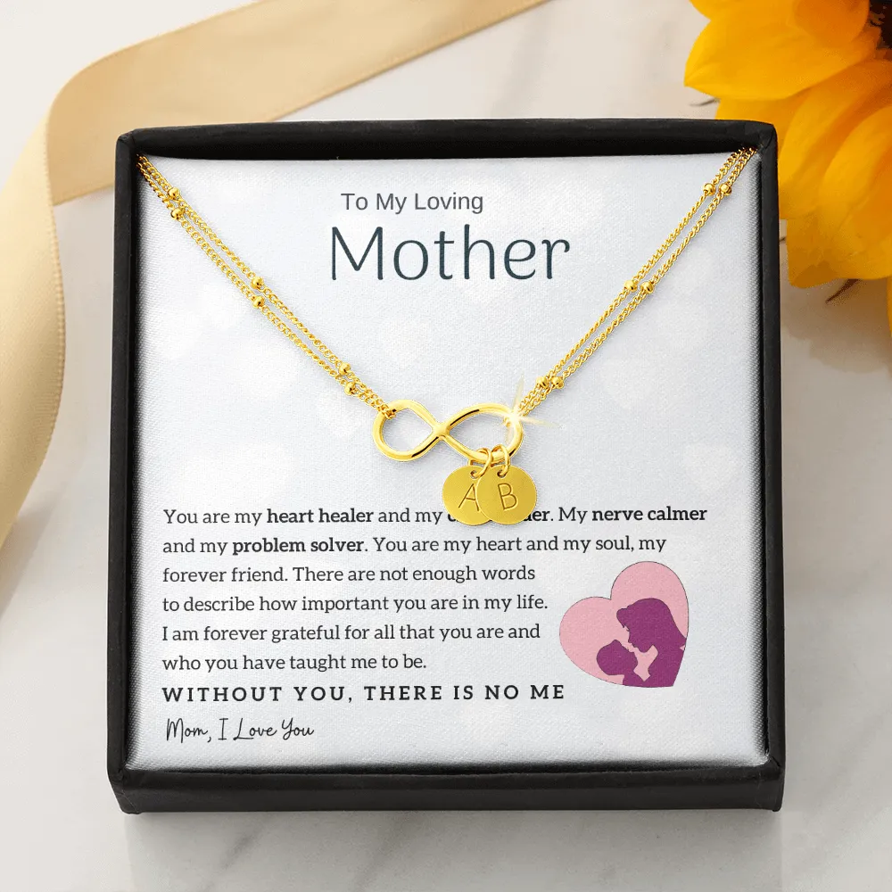 To My Loving Mother - You are my heart healer | Gold Infinity Bracelet (18k Gold Dipped)