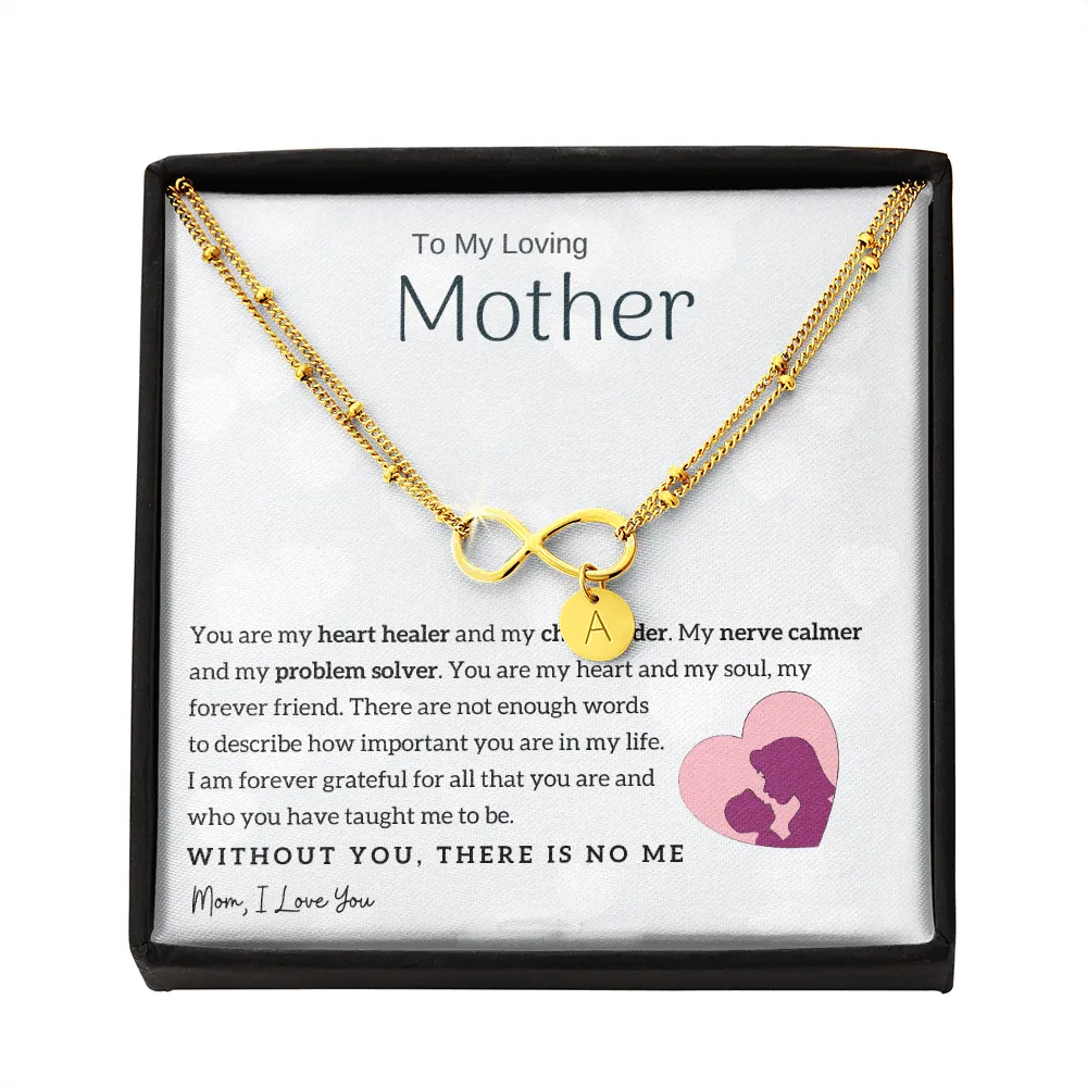 To My Loving Mother - You are my heart healer | Gold Infinity Bracelet (18k Gold Dipped)