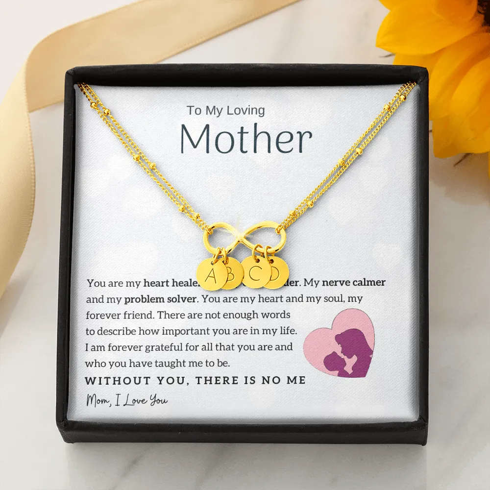 To My Loving Mother - You are my heart healer | Gold Infinity Bracelet (18k Gold Dipped)