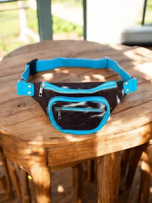 Turquoise Cowhide Fanny Pack