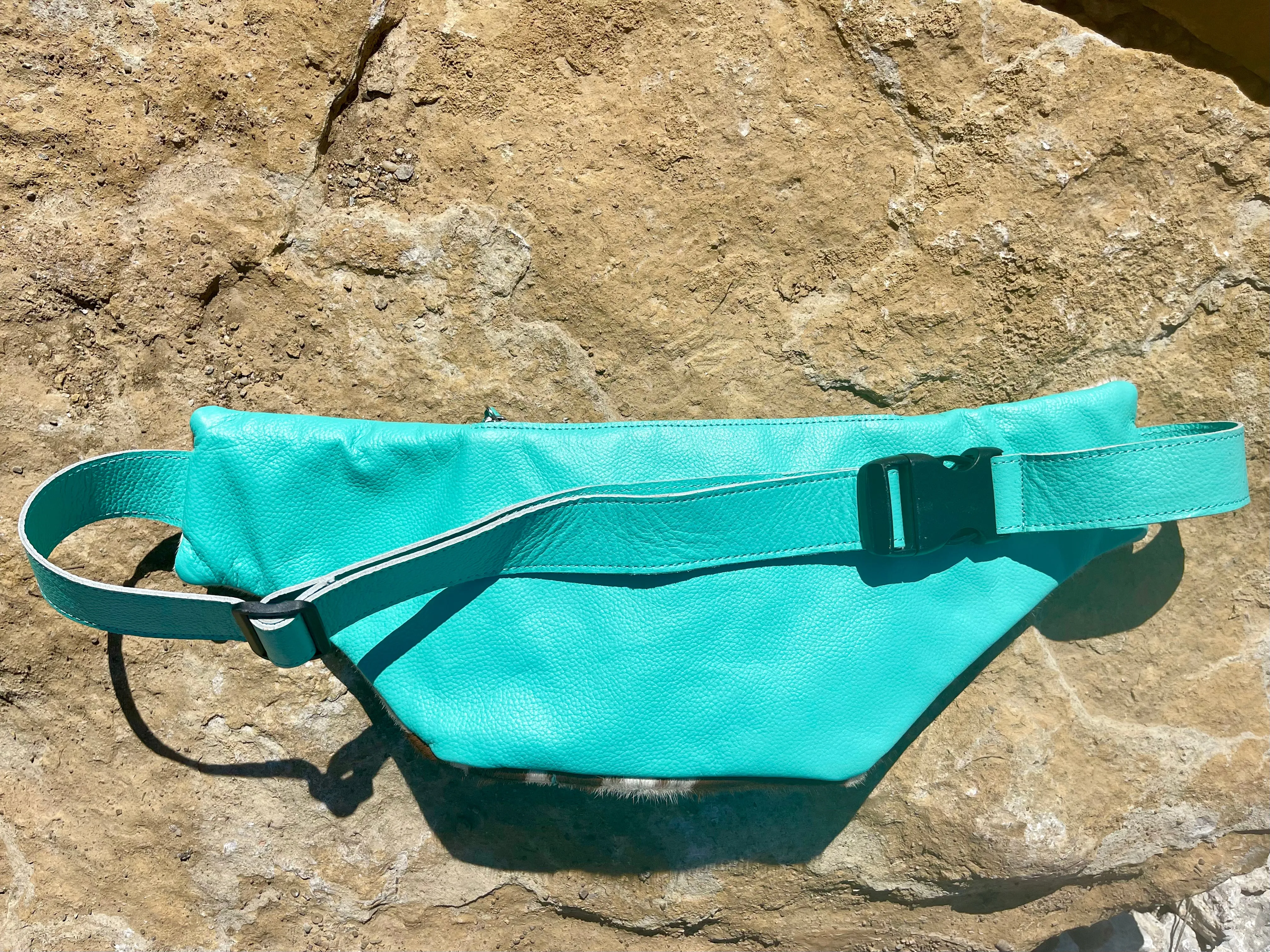 Turquoise Hide Fanny Pack