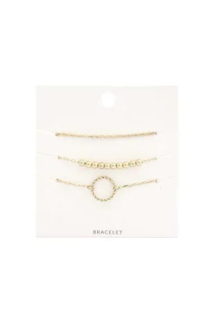 Twisted Circle Metal Bead Bracelet Set