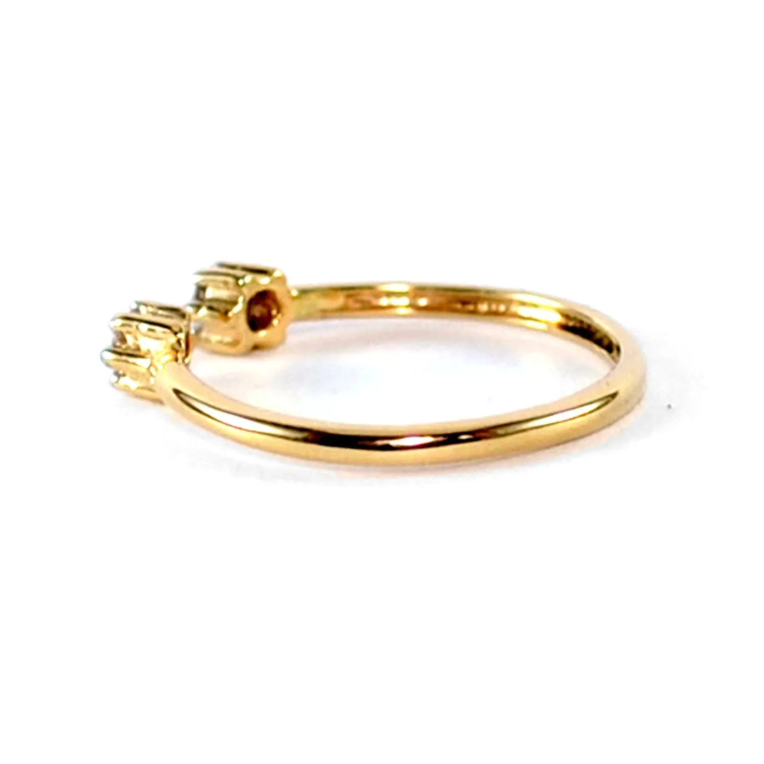 Two Diamond Open Ring Stacking Wedding Band