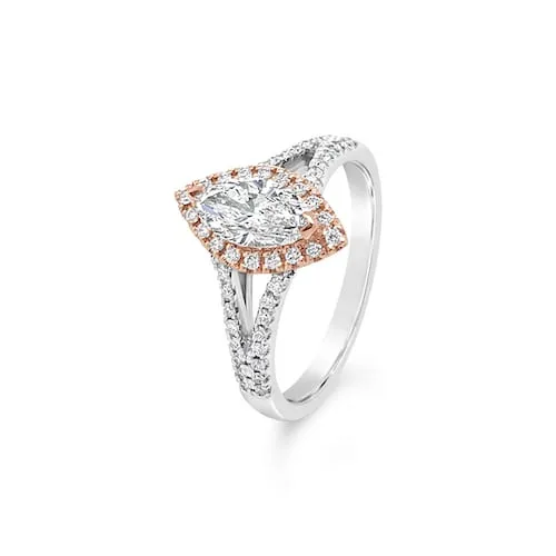 Tyche Goddess Marquise Shape Diamond Ring