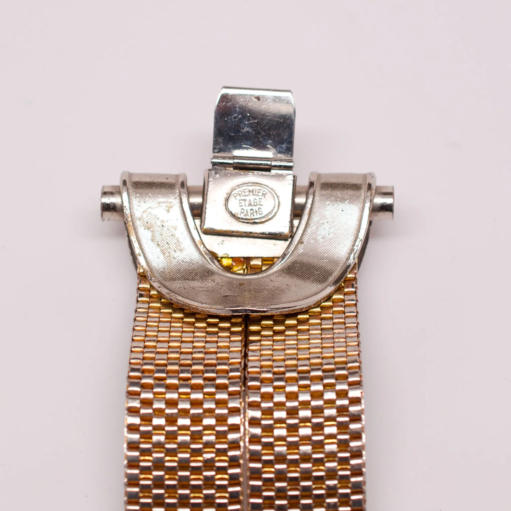 Unsigned Metal Mesh Art Deco Bracelet