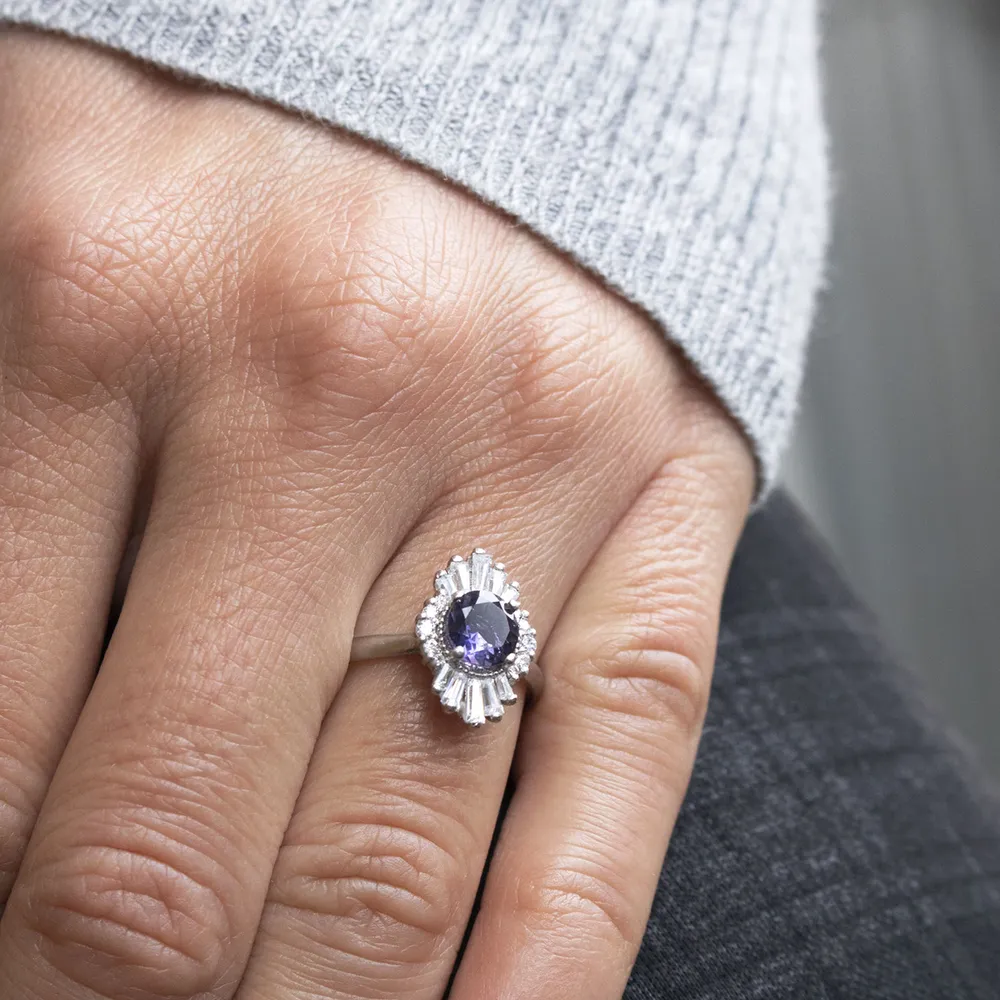 Valentina ~ Baguette Halo Ring