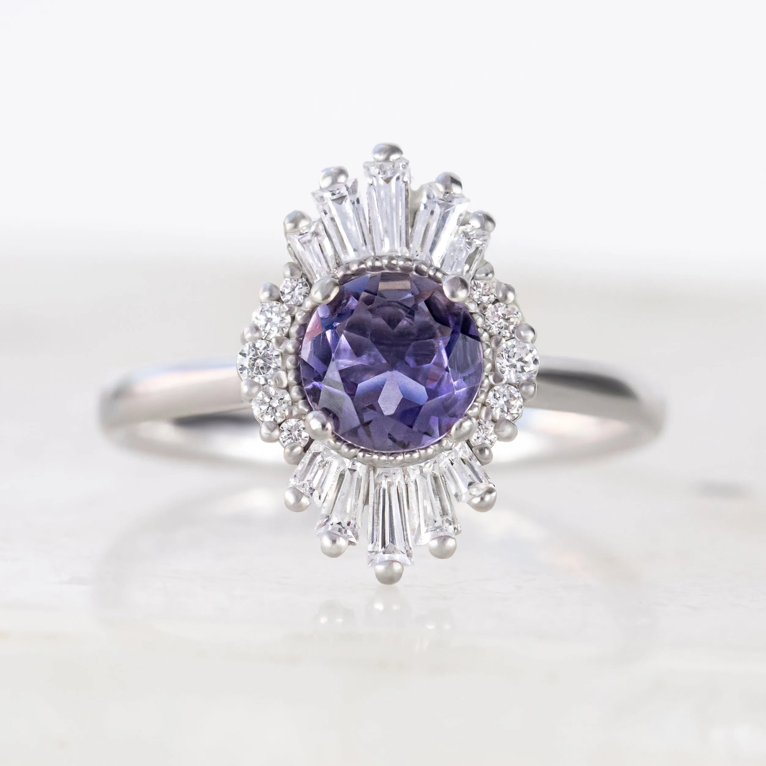 Valentina ~ Baguette Halo Ring