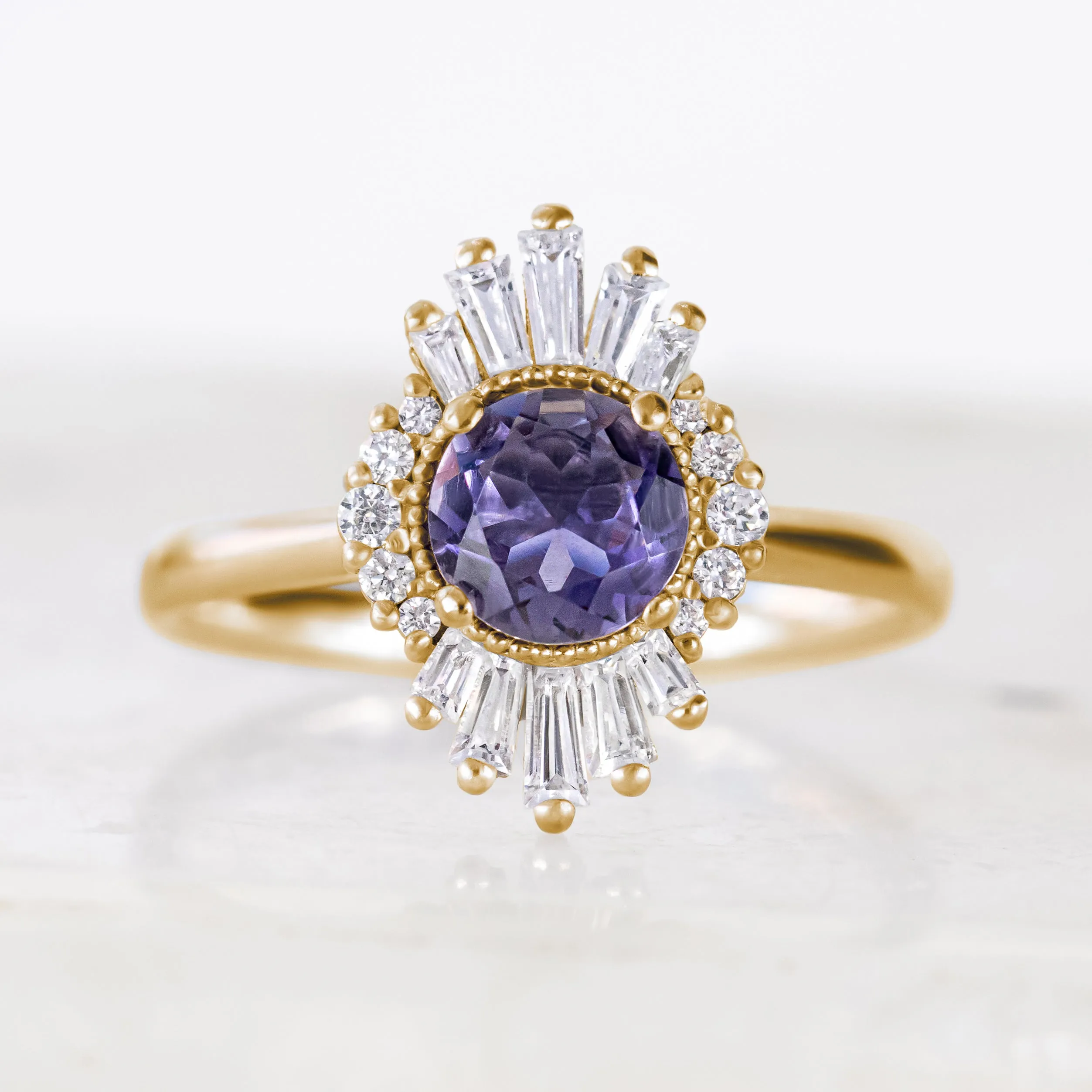 Valentina ~ Baguette Halo Ring