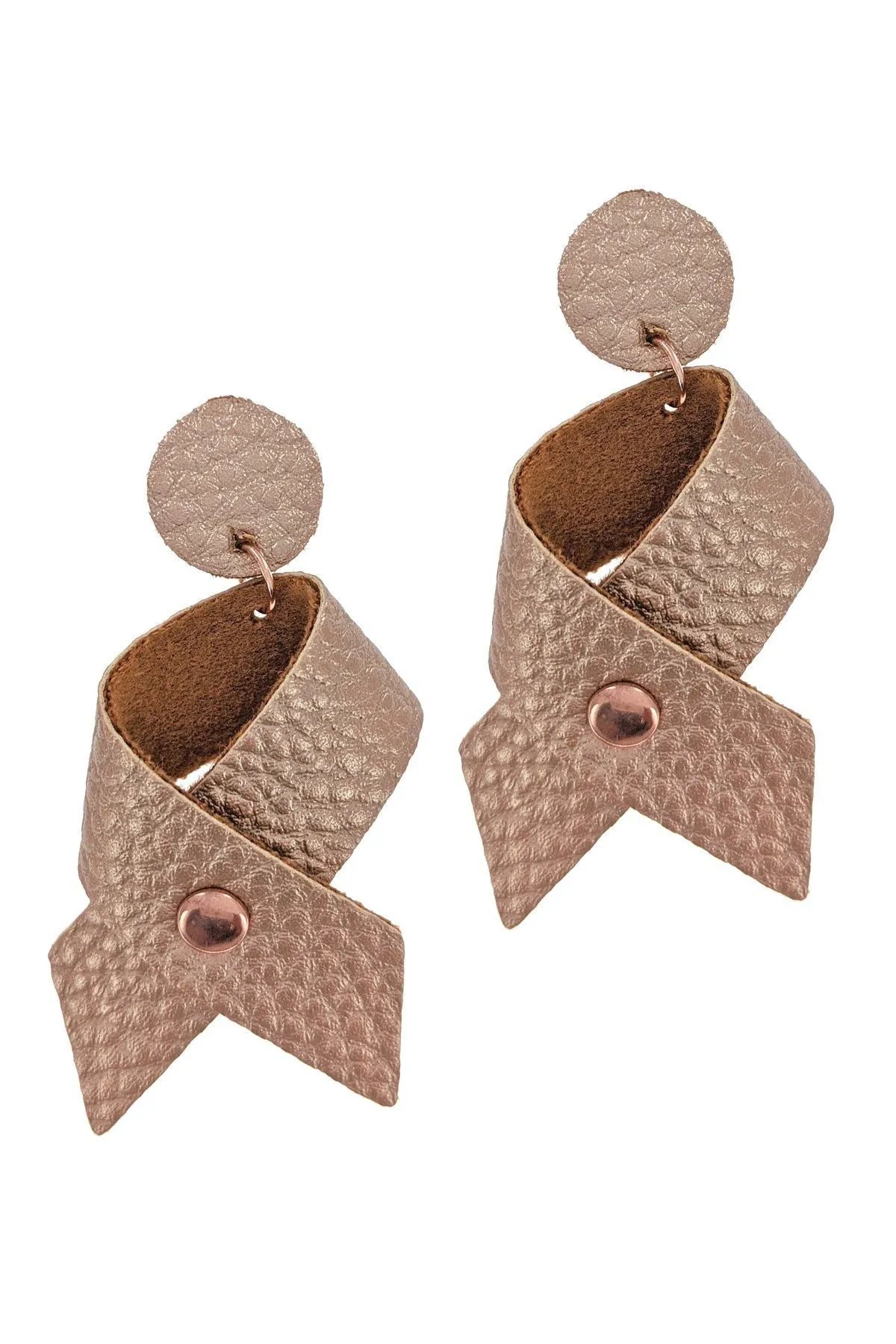 Vegan Leather Bow Earrings