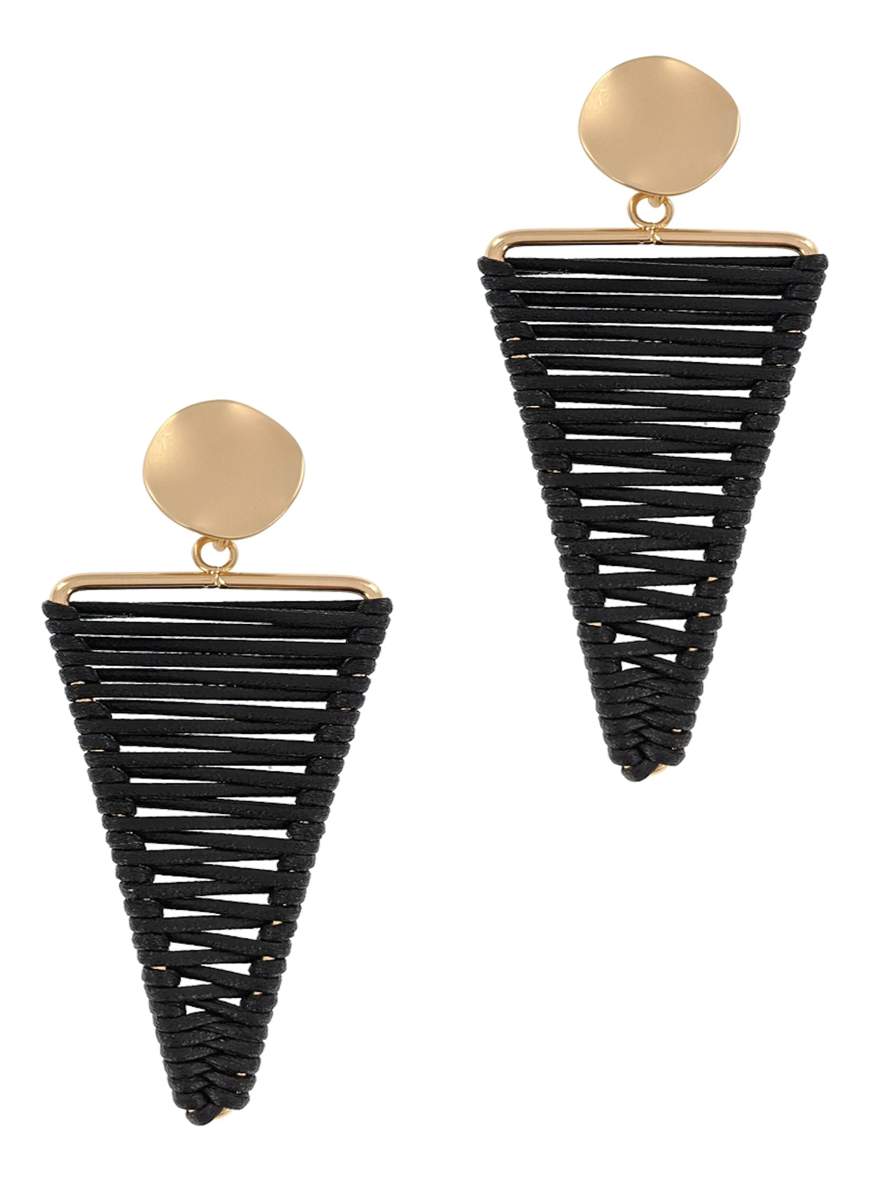 Vegan Leather Matte Gold Earrings