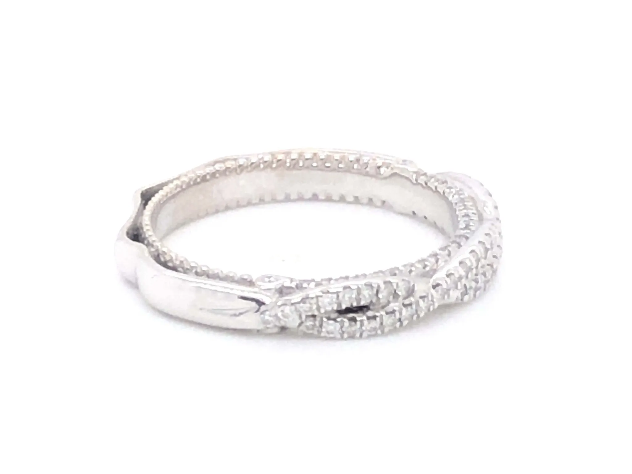 Verragio Princess Cut Diamond Engagement Ring Set in 14K White Gold