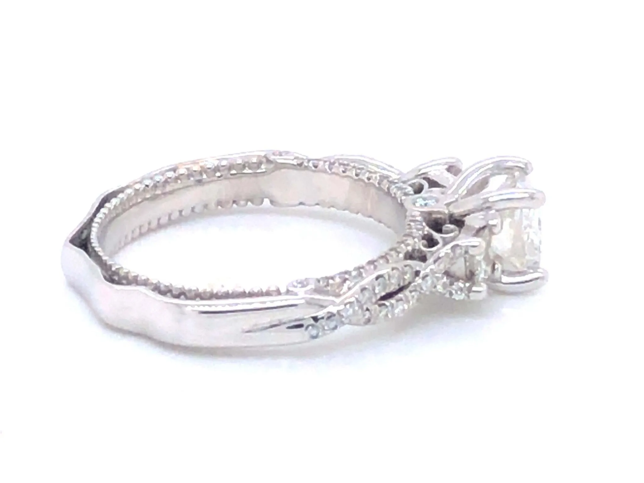 Verragio Princess Cut Diamond Engagement Ring Set in 14K White Gold