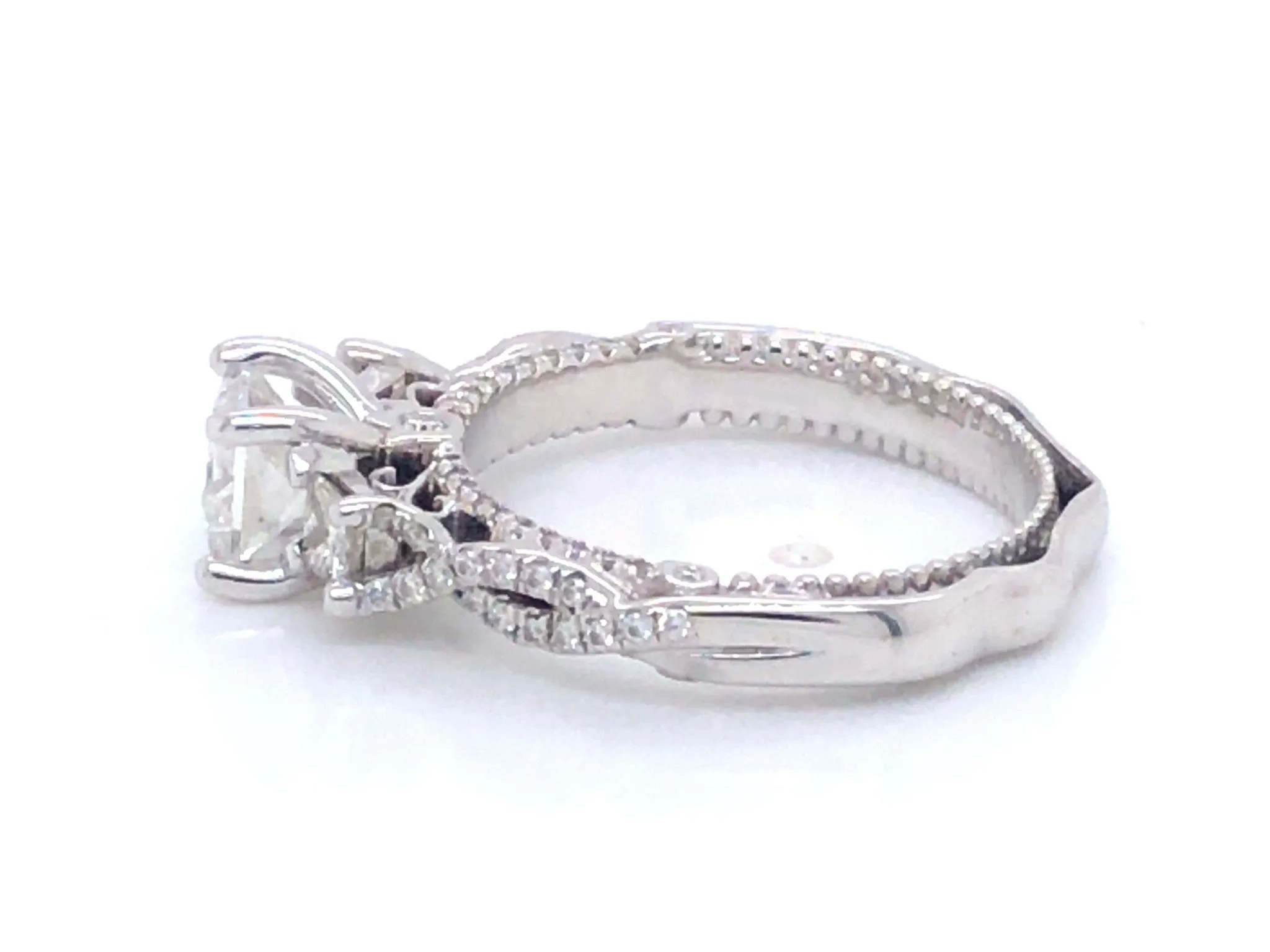 Verragio Princess Cut Diamond Engagement Ring Set in 14K White Gold