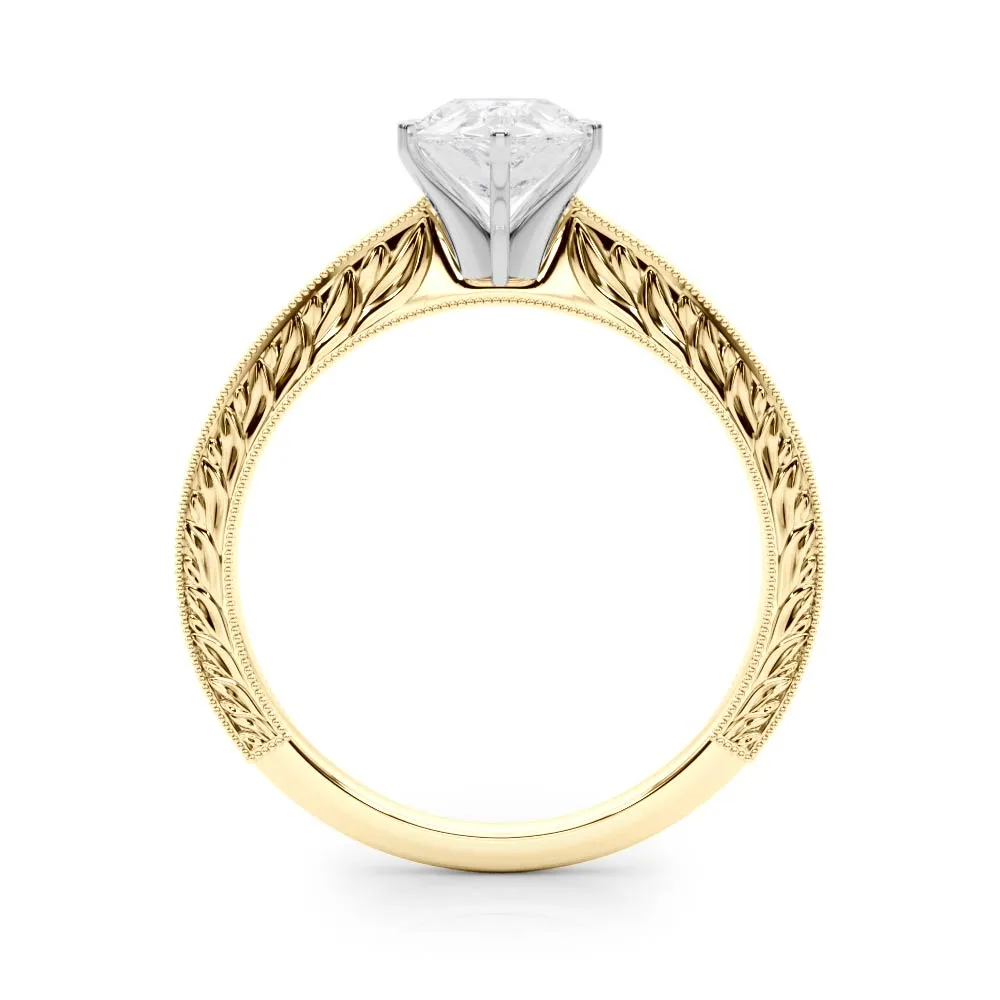 Victoria Pear Lab Grown Diamond Solitaire Engagement Ring IGI Certified