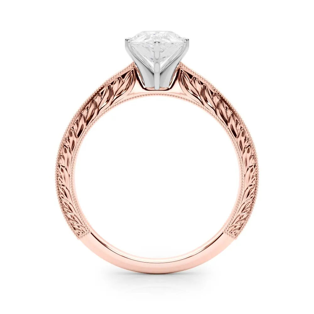 Victoria Pear Lab Grown Diamond Solitaire Engagement Ring IGI Certified