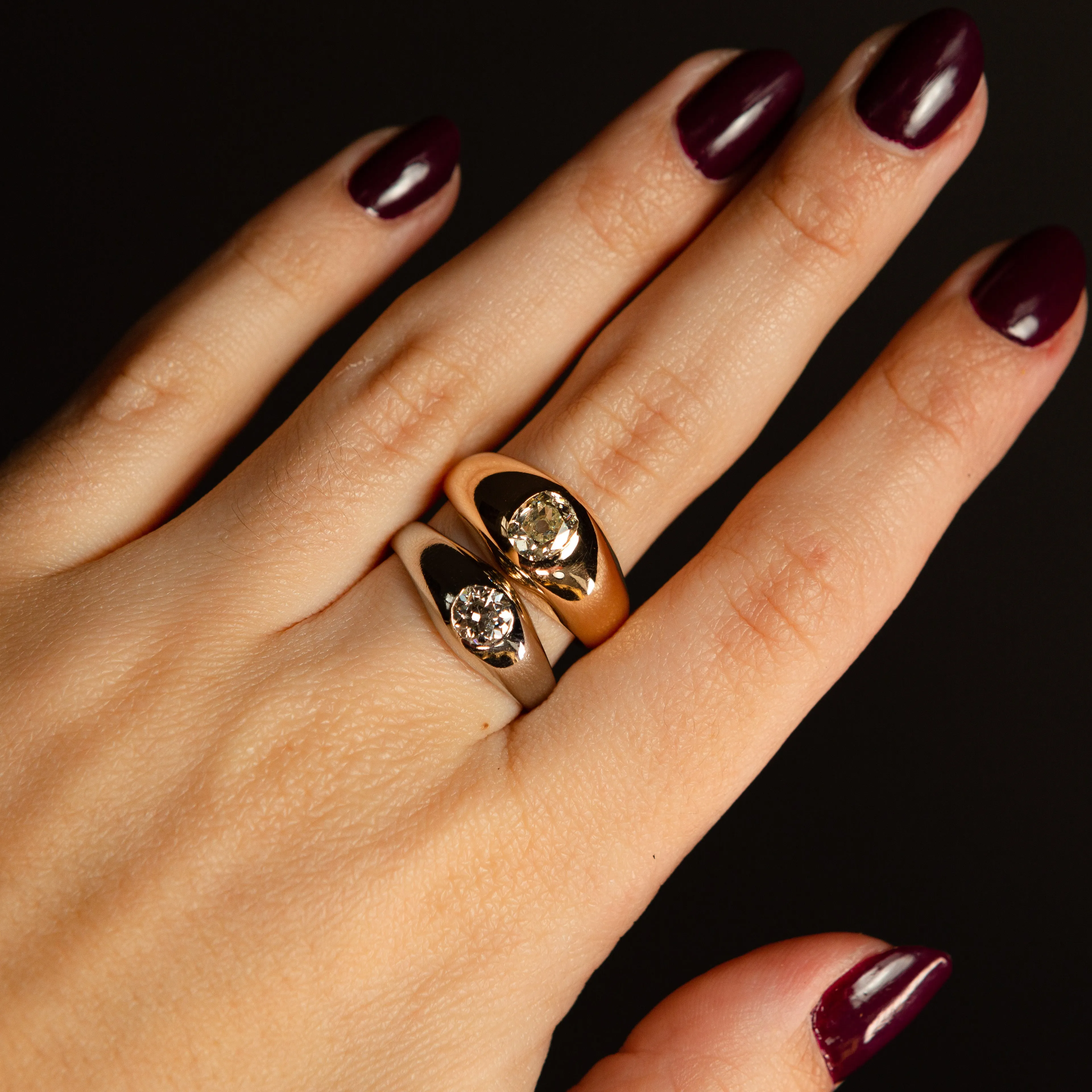 Victorian Domed Diamond Ring in 14k Gold