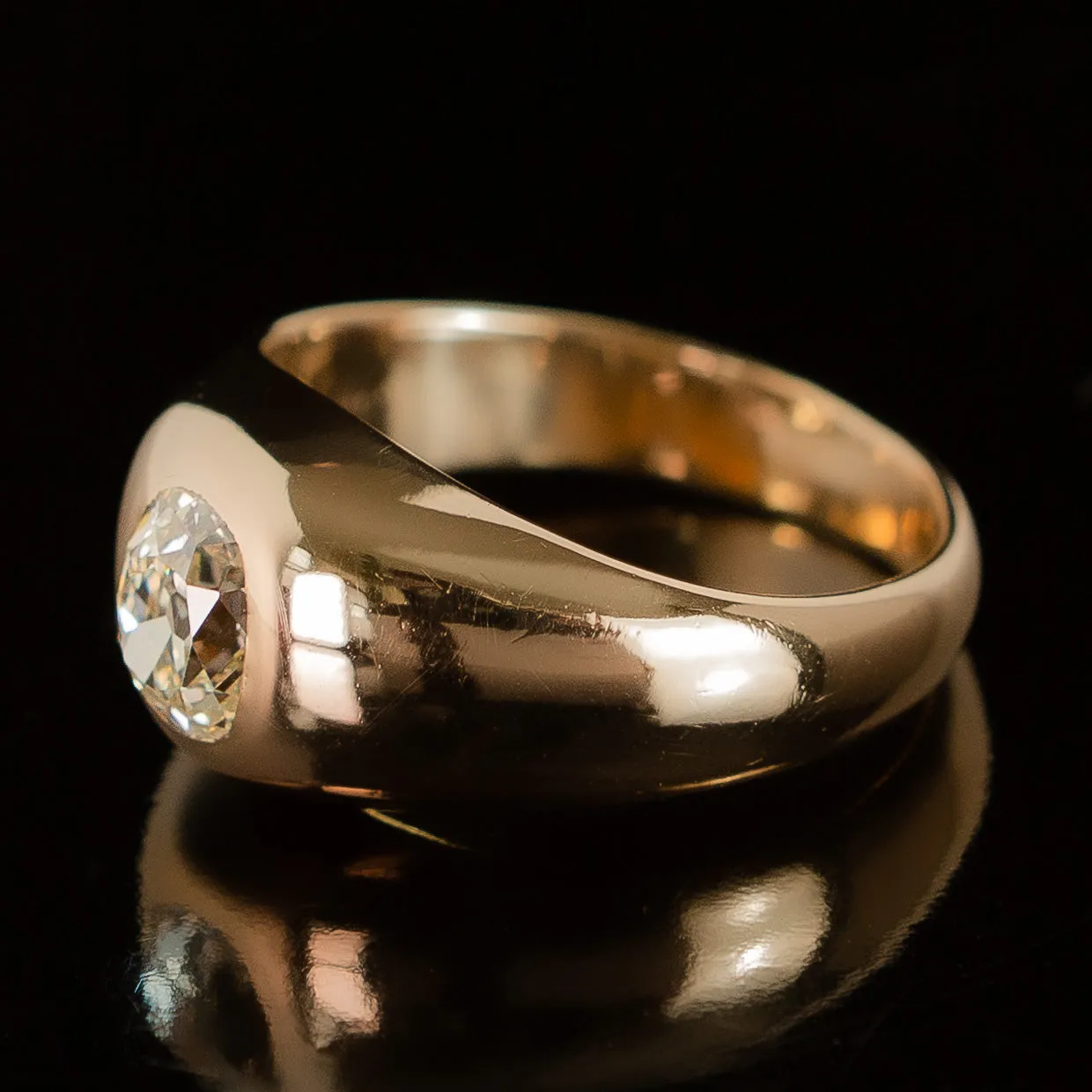 Victorian Domed Diamond Ring in 14k Gold