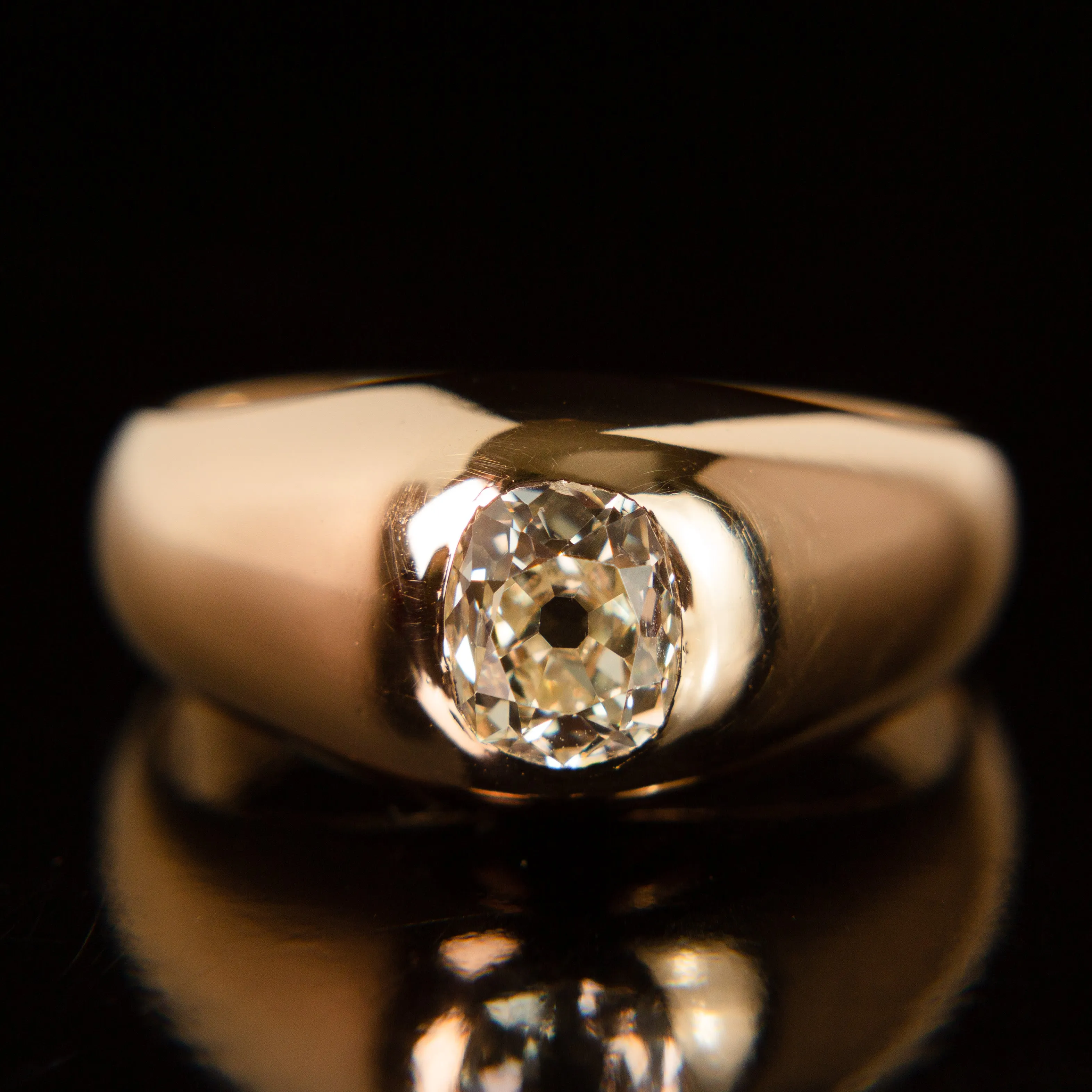 Victorian Domed Diamond Ring in 14k Gold