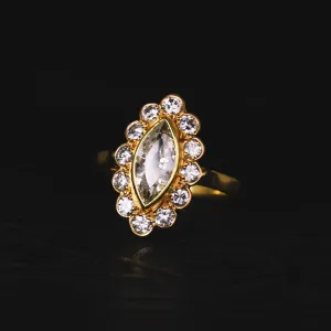 Vintage 1.44ct Diamond Marquise Cluster Ring
