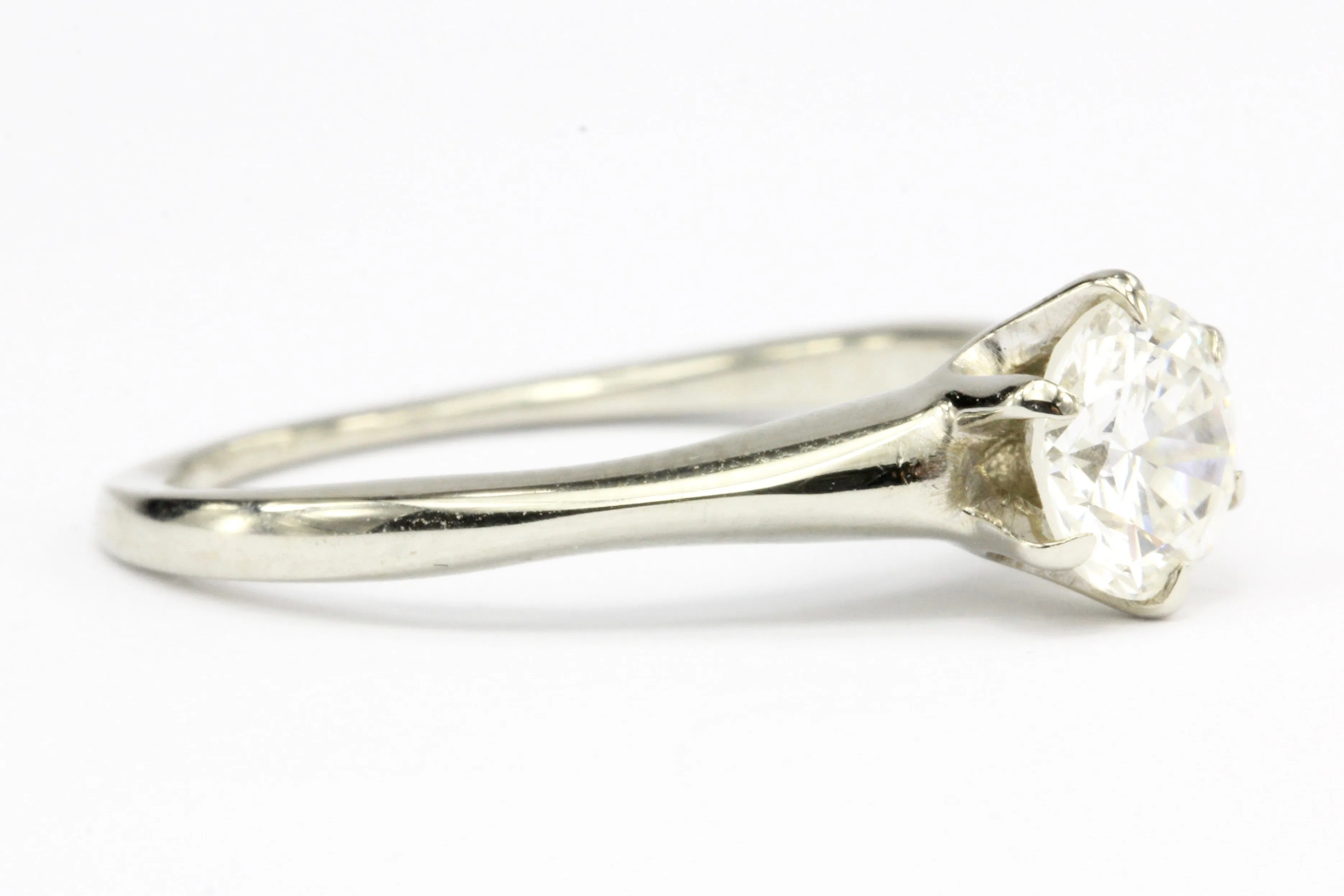 Vintage 14K White Gold .65 Carat Diamond Solitaire Engagement Ring