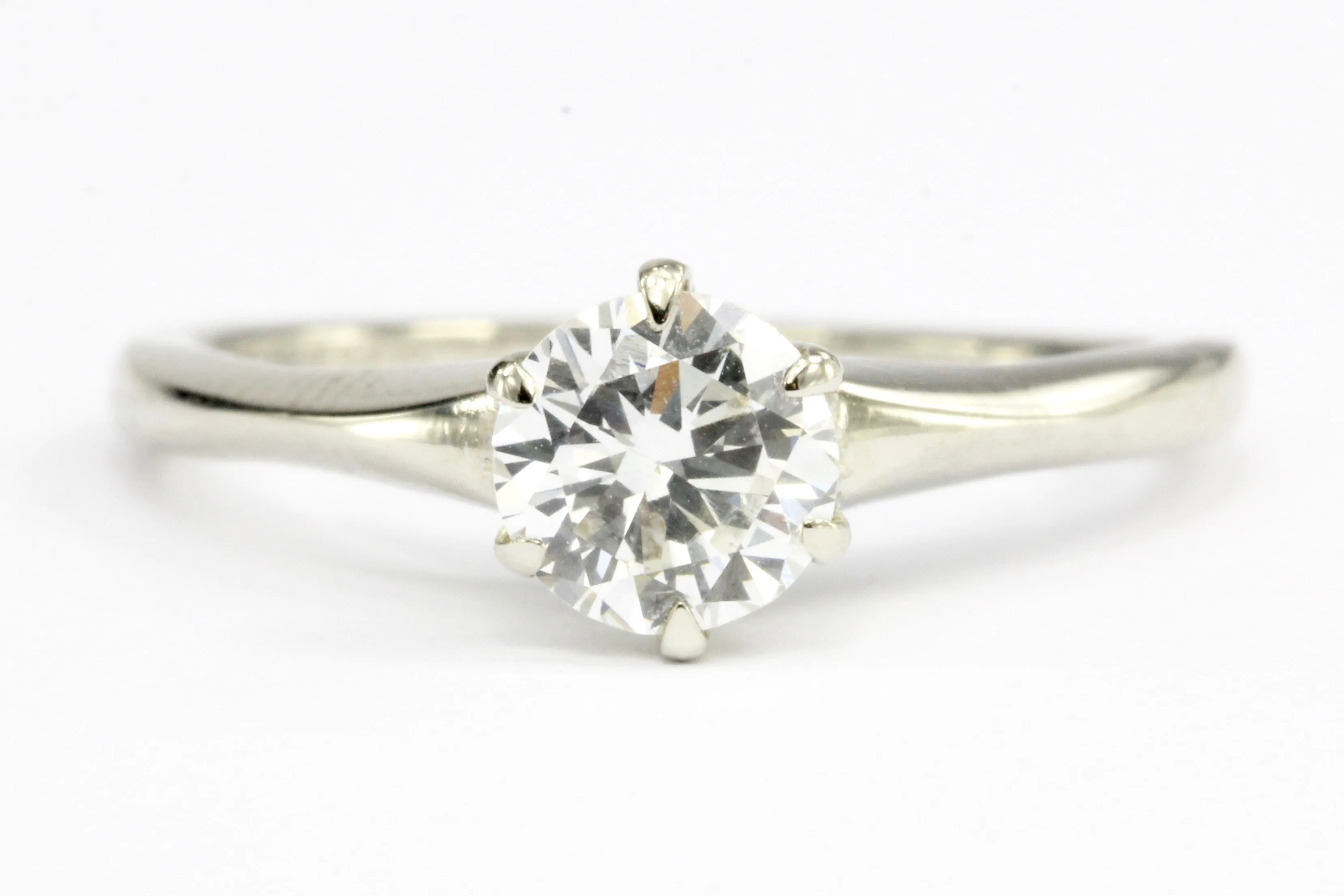 Vintage 14K White Gold .65 Carat Diamond Solitaire Engagement Ring