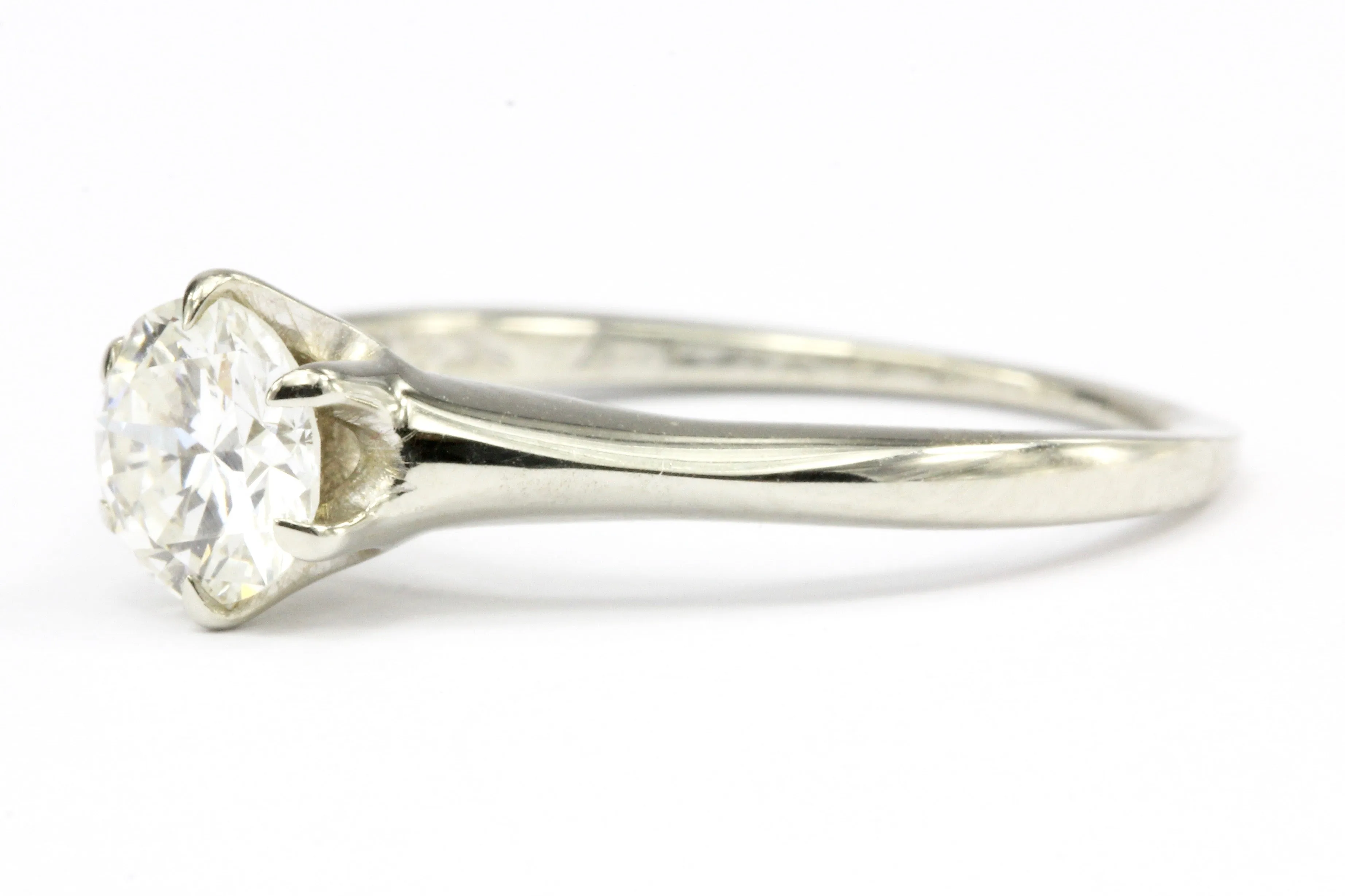Vintage 14K White Gold .65 Carat Diamond Solitaire Engagement Ring