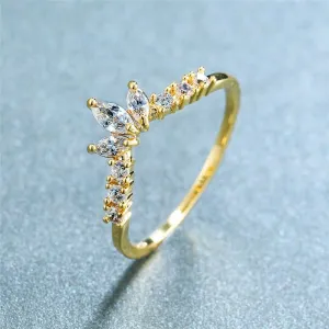 Vintage 14K Yellow Gold Sapphire Gemstone Engagement Ring For Women