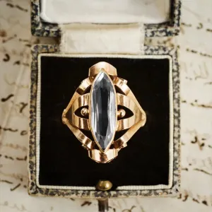 Vintage Blue Topaz Bridal Ring for Women Wedding Engagement Jewelry