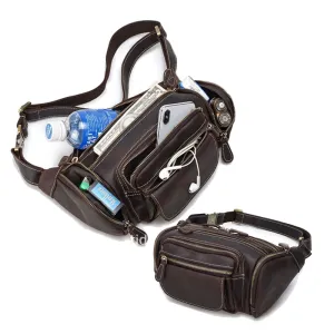 Vintage Cow Skin Leather Waist Pockets Packs