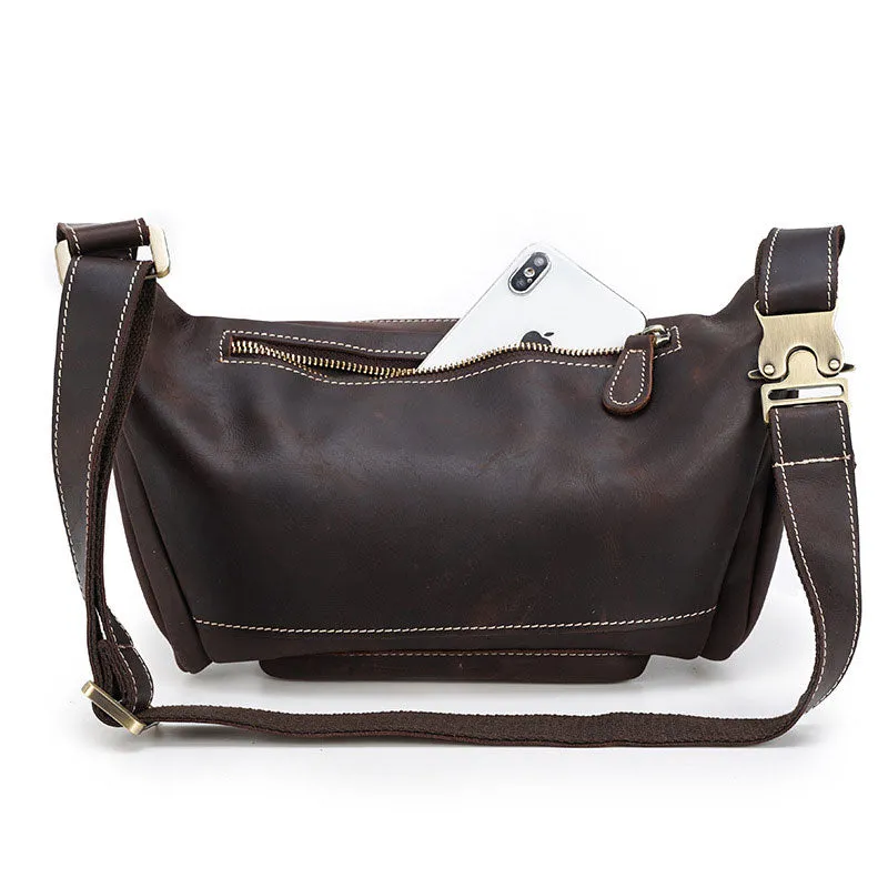 Vintage Cow Skin Leather Waist Pockets Packs