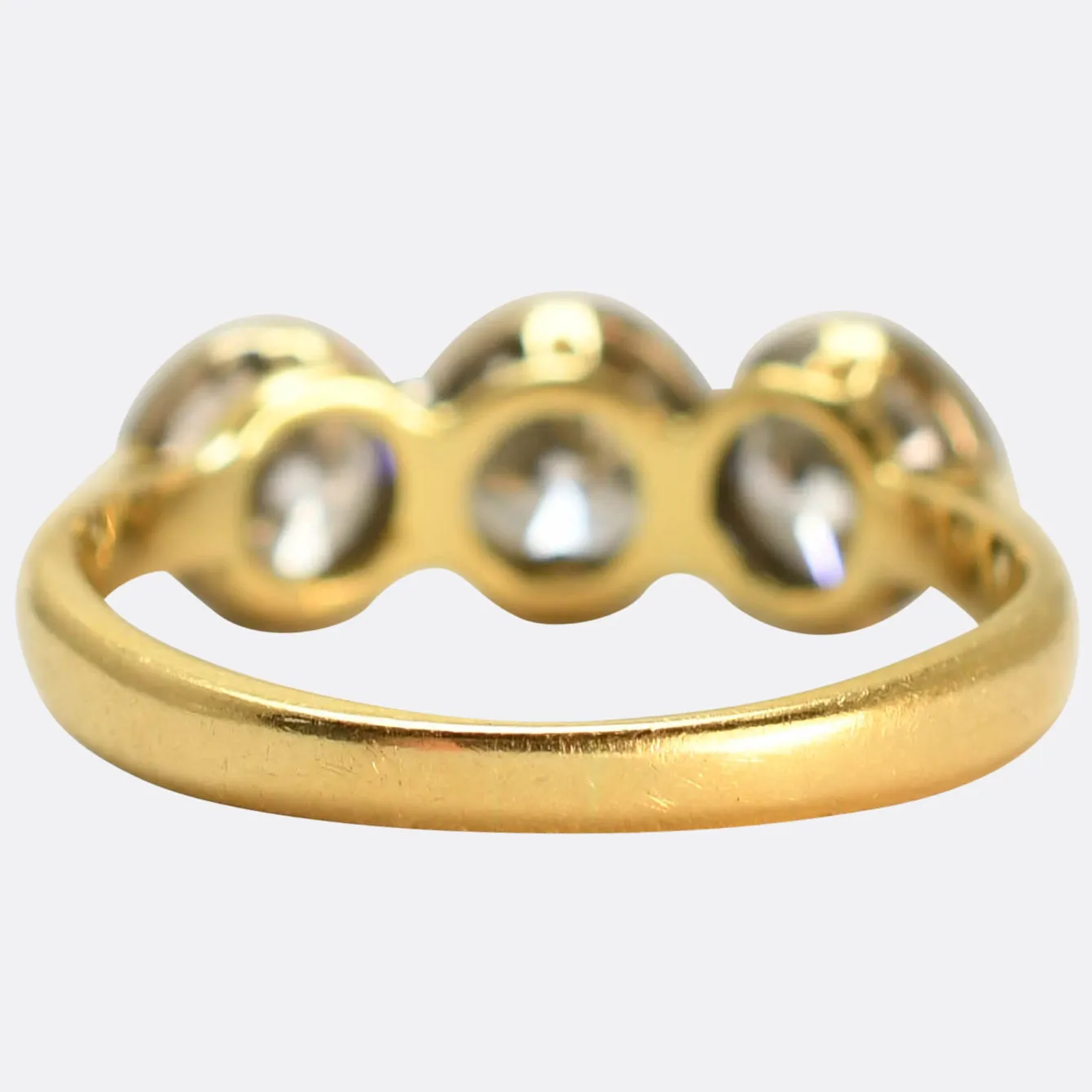 Vintage Diamond Bezel Set Trilogy Ring