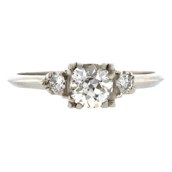 Vintage Diamond Engagement Ring, Old Euro 0.54ct