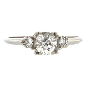 Vintage Diamond Engagement Ring, Old Euro 0.54ct