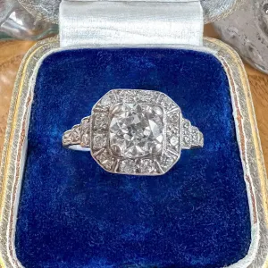 Vintage Engagement Ring, Old Euro 0.55ct.