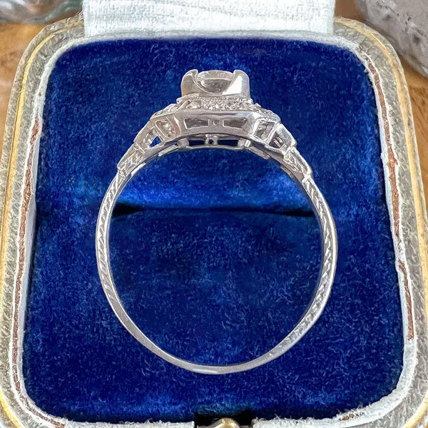 Vintage Engagement Ring, Old Euro 0.55ct.