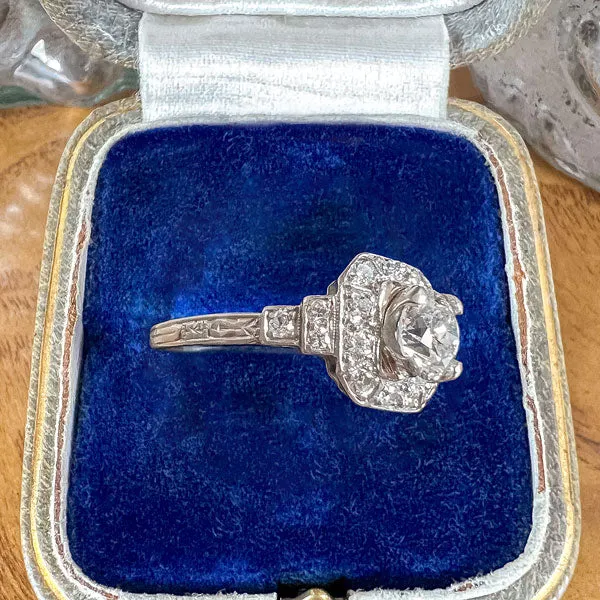 Vintage Engagement Ring, Old Euro 0.55ct.