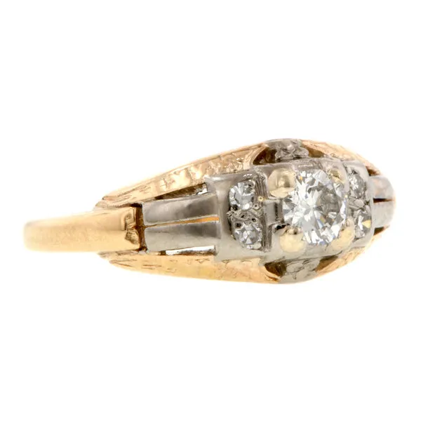 Vintage Engagement Ring, RBC 0.20ct