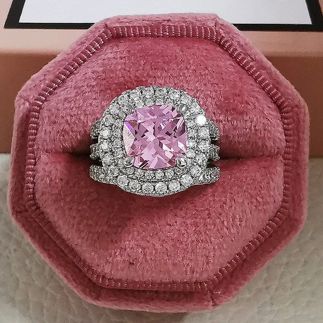 Vintage Engagement Ring Retro Silver for Women Wedding Jewelry